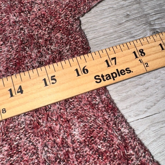 American Eagle Burgundy Marled Knit Long Sleeve Sweater Top XS - Picture 7 of 8